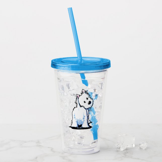 Vaso Acrílico KiniArt Fluffybutt Westie Acrylic Tumbler (Anverso (hielo))