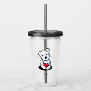 Vaso Acrílico KiniArt Westie Con Tumbler Acrílico Corazón