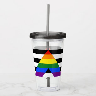 Vaso Acrílico La bandera de aliado heterosexual de SlipperyJoe c