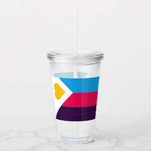 Vaso Acrílico La bandera del orgullo poliamoroso tricolor de Sli