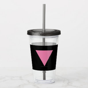 Vaso Acrílico La bandera del triángulo rosa de SlipperyJoe's sím