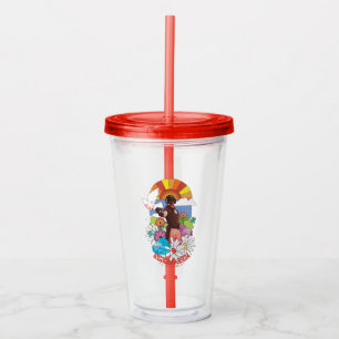 Vaso Acrílico La brigada suicida Flores pacificadoras y sol