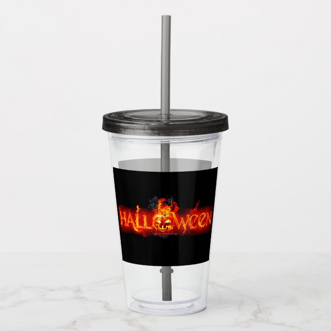 Vaso Acrílico La calabaza de Halloween resplandeciente de Slippe (Anverso)