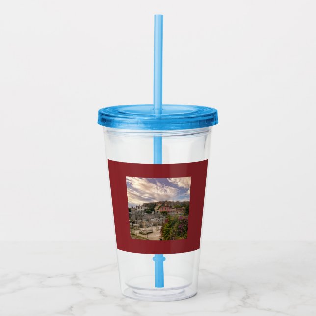 Vaso Acrílico La Colorida Atenas (Anverso)