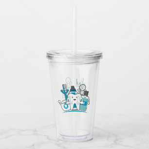 Vaso Acrílico La cuadrilla limpia de los dientes