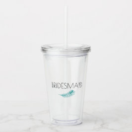 Vaso Acrílico La dama de honor Tropical Palm deja la bachlorette