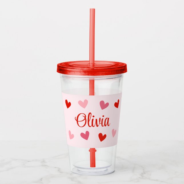 Vaso Acrílico La fiesta personalizada de Galentine favorece rega (Anverso)