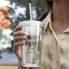 Vaso Acrílico La futura Sra. y su nombre | Regalo de belleza mod