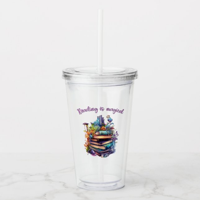 Vaso Acrílico La lectura es mágica (Anverso)