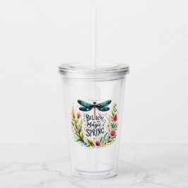 Vaso Acrílico La magia de la floral de primavera