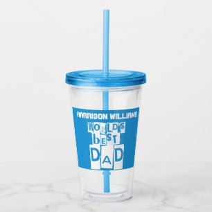 Vaso Acrílico La mejor tipografía moderna azul y blanca del mund