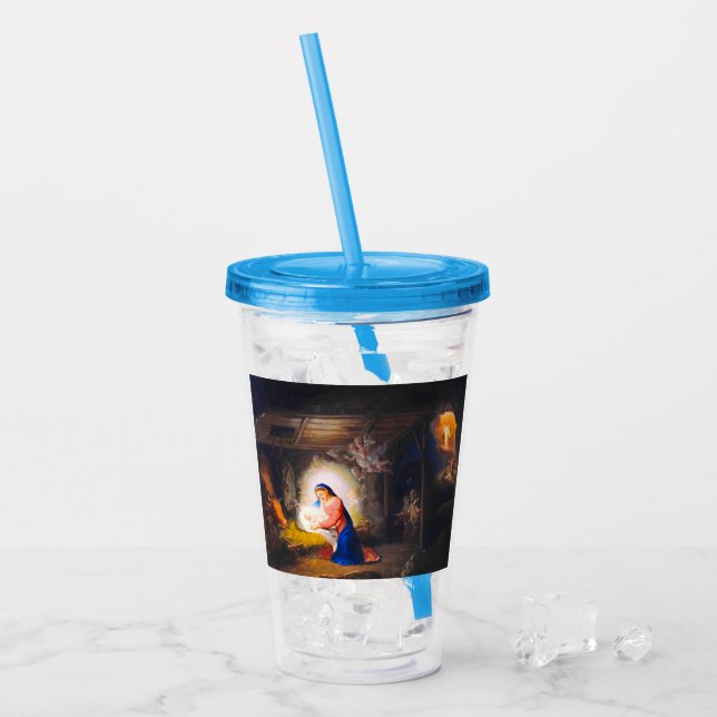 Vaso Acrílico La Natividad de Cristo (Anverso (hielo))