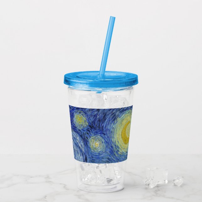 Vaso Acrílico La noche estrellada de Van Gogh (Reverso (hielo))