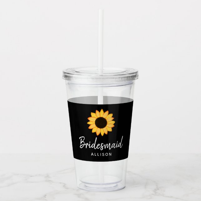 Vaso Acrílico La novia del Sunflower Country Wedding Personaliza (Anverso)