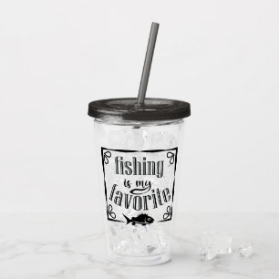 Vaso Acrílico La pesca es mi cita favorita