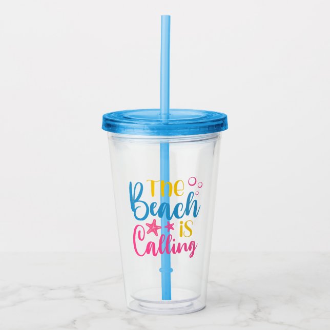 Vaso Acrílico La Playa Llama (Anverso)