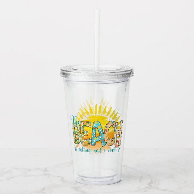 Vaso Acrílico La Playa Llama | Amanecer (Anverso)