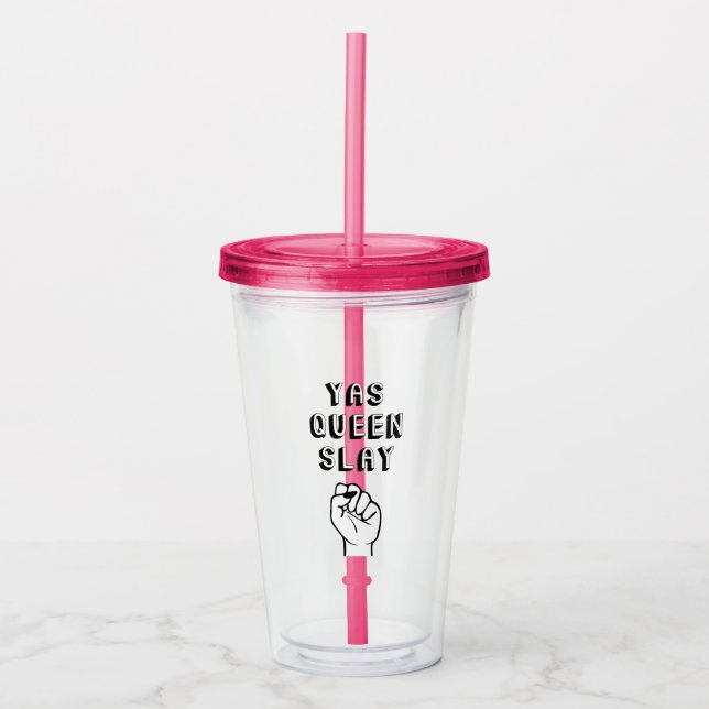 Vaso Acrílico La reina Yas Slay (Anverso)