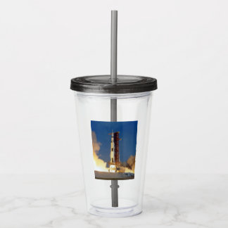 Vaso Acrílico La Tierra se sacude cuando el Saturno V ilumina el