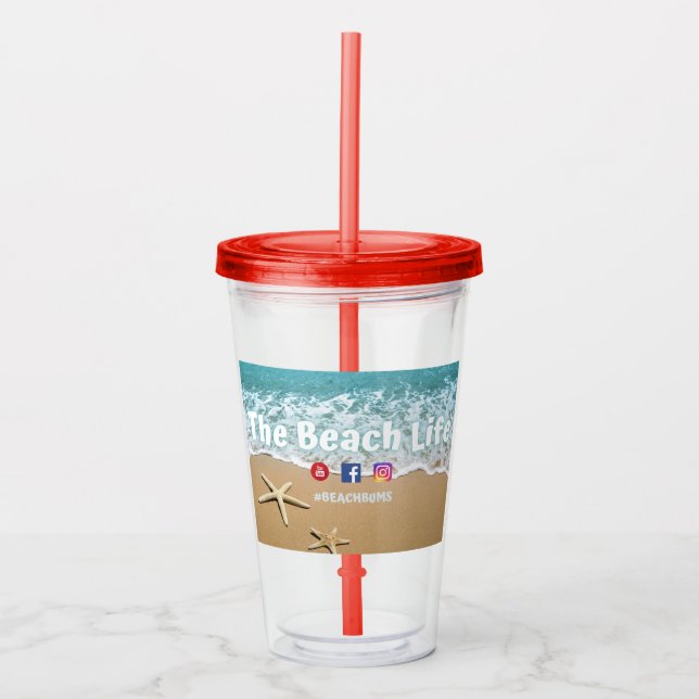 Vaso Acrílico La vida en la playa - Tumblers acrílicos (Anverso)