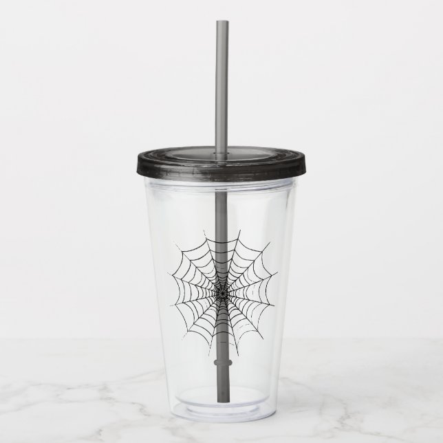 Vaso Acrílico La web de una araña simple (Anverso)