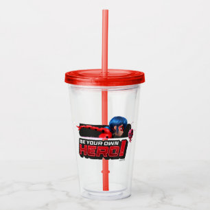 Vaso Acrílico Ladybug milagroso y Tikki ¡Sé tu propio héroe!