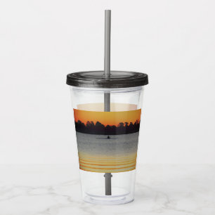 Vaso Acrílico Lago Wendouree Calma Antes del Anochecer