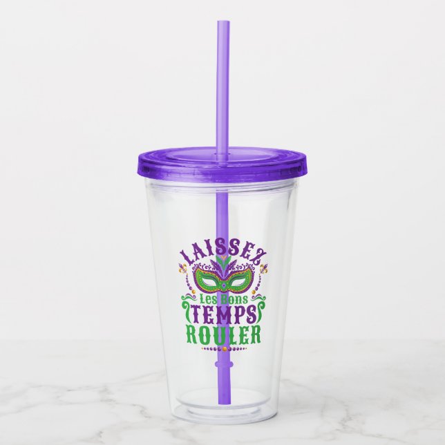 Vaso Acrílico Laissez Les Bons Temps Rouler Mardi Gras (Anverso)