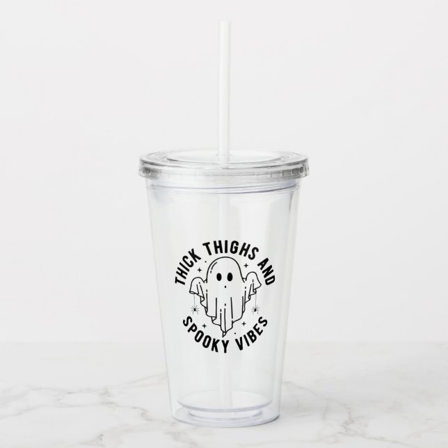 Vaso Acrílico "Lámparas Y Vibes Espeluznantes" (Anverso)