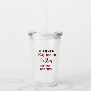 Vaso Acrílico Lanzamiento de franela antes del anillo soltera