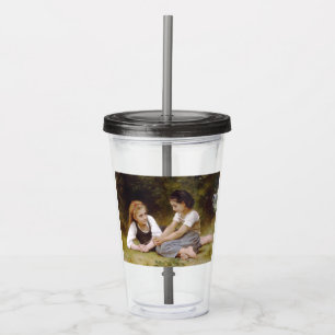 Vaso Acrílico Las Avellanas: Muchachas recogiendo avellanas