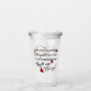 Vaso Acrílico Las Fuentes De Sangre Son Rojas Crimson   Misterio
