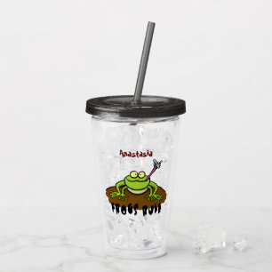 Vaso Acrílico Las ranas gobiernan personalizado de rana verde di
