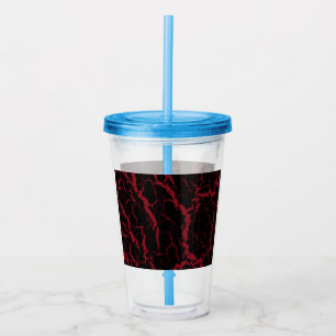Vaso Acrílico Lava espacial agrietada - Borgoña