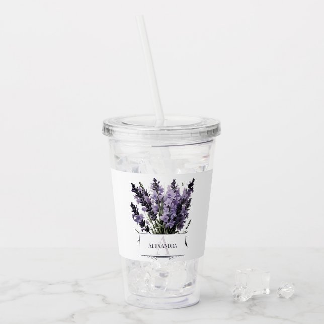 Vaso Acrílico Lavanda con color de agua personalizada (Anverso (hielo))