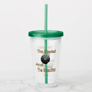 Vaso Acrílico Lawn Bowls Funny Gold Bowling Design,