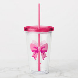 Vaso Acrílico Lazo rosa
