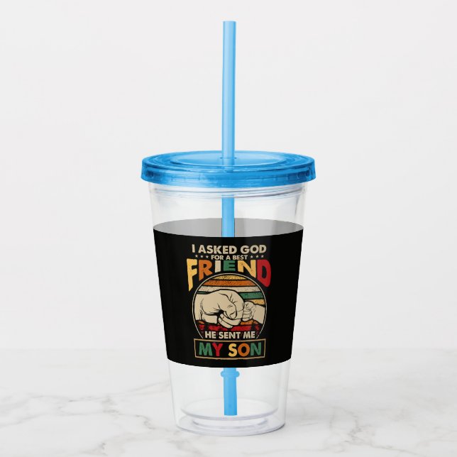 Vaso Acrílico Le pedí a Dios un mejor amigo (Anverso)