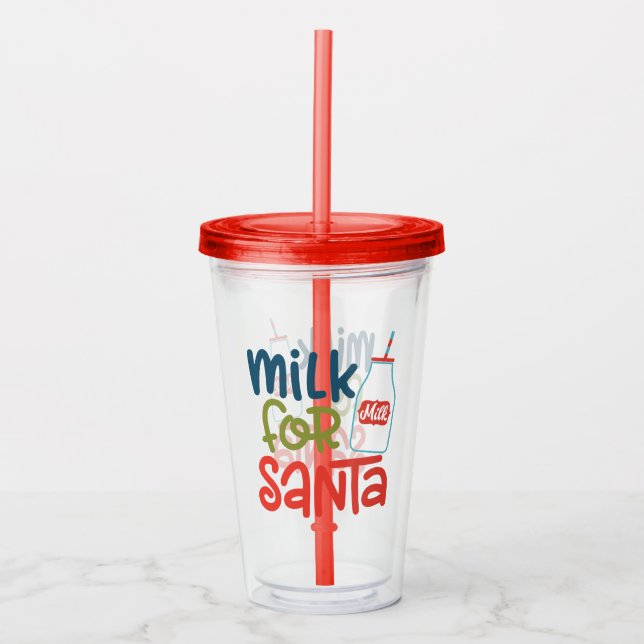 Vaso Acrílico Leche para Santa (Anverso)