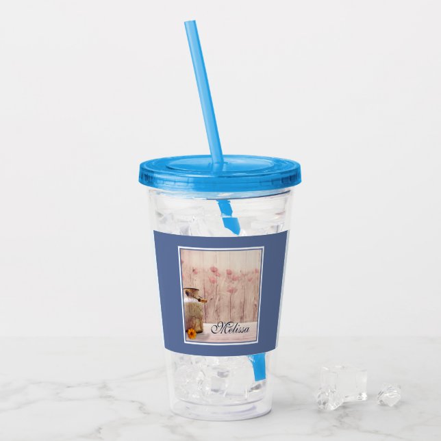 Vaso Acrílico Leche rústica puede estilo campestre en madera (Anverso (hielo))