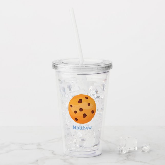 Vaso Acrílico Leche y cookies (Anverso (hielo))
