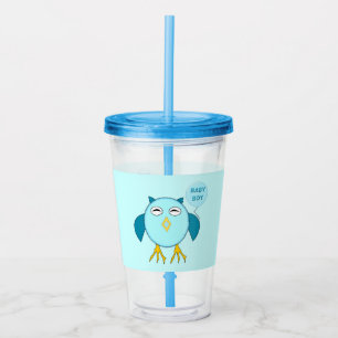 Vaso Acrílico Lechuza Cute Blue Baby