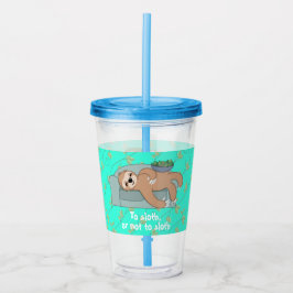 Vaso Acrílico Lema para dormir perezosa jungla tropical