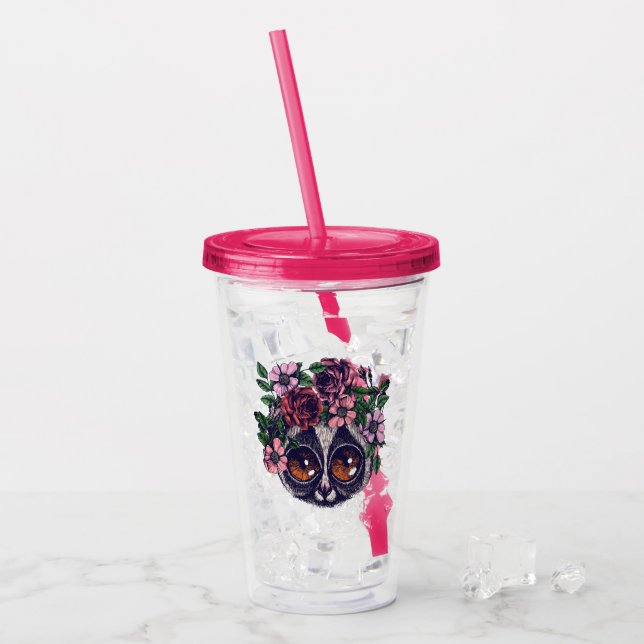 Vaso Acrílico Lemur floral dulce (Anverso (hielo))
