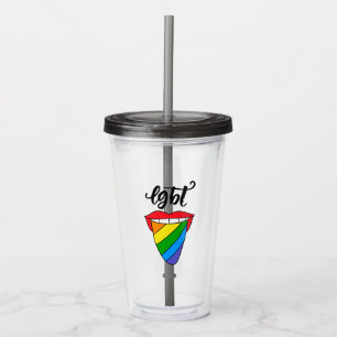 Vaso Acrílico Lengua arcoiris LGBT