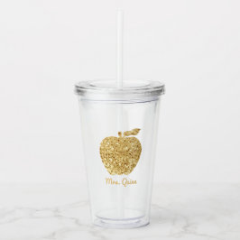 Vaso Acrílico Lentejuela personalizada Apple del oro del