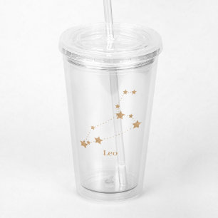 Vaso Acrílico León de oro del Rótulo Zodiaco moderno   Incendio 