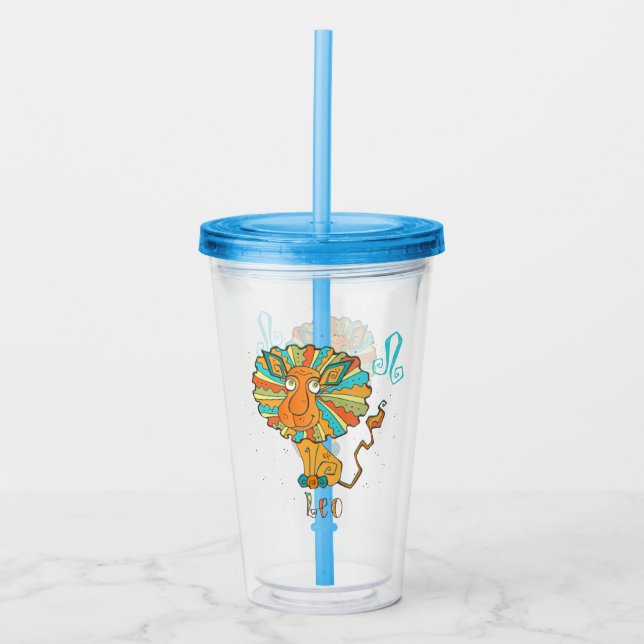 Vaso Acrílico León Leo Adorable (Anverso)