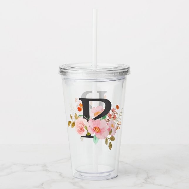 Vaso Acrílico Letra P (Anverso)