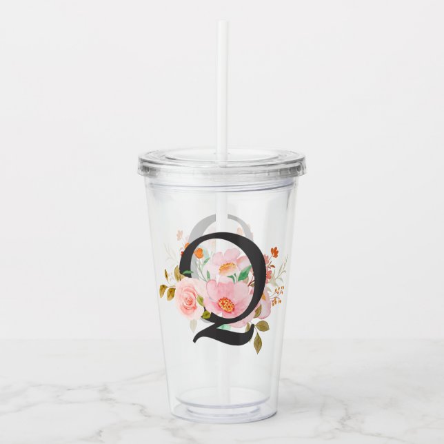 Vaso Acrílico Letra Q (Anverso)